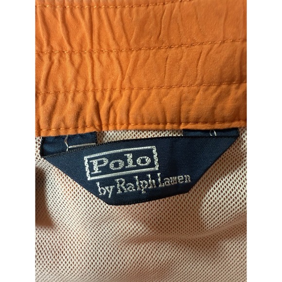 Polo Ralph Lauren Swim Trunks Mens Large Orange Embroidered Sharks AOP Vintage - Picture 7 of 13